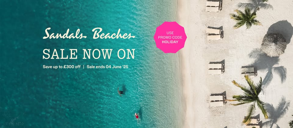 Sandals Resorts - Dream Caribbean Escape Save upto £300pp 2 sandals resorts