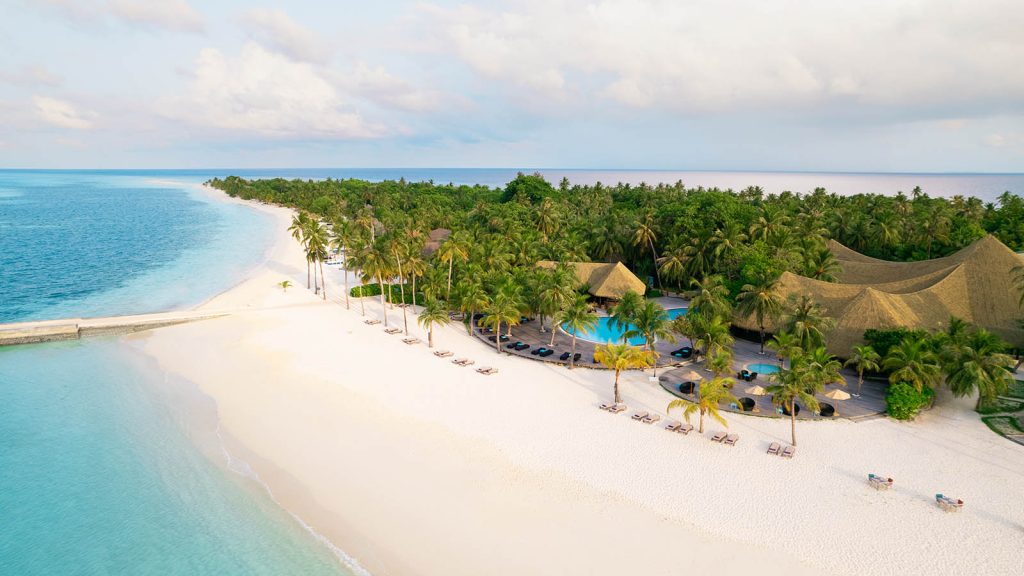 Luxury at Kuredu Maldives Resort & Spa – Your Gateway to Paradise From £2058.60pp 47 Kuredu main pool aerial 1600x900 Louise and Scott at Hays Travel