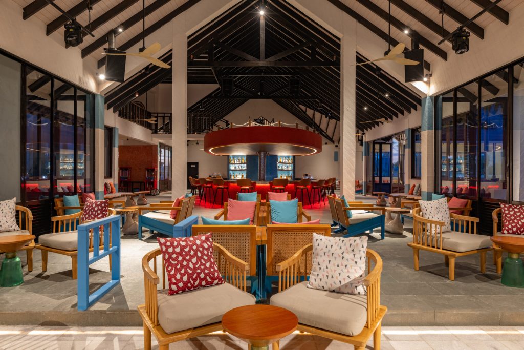 Ultimate Triple Centre Escape: Dubai, Sri Lanka & Maldives from £3,349 per person 7 OBLU Xperience Ailafushi Outlets and Dining X360 Seating Area 01 scaled 1 Louise and Scott at Hays Travel
