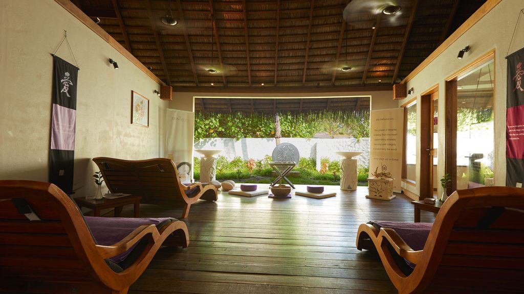 Luxury at Kuredu Maldives Resort & Spa – Your Gateway to Paradise From £2058.60pp 23 land spa relaxation area 1600 900 Louise and Scott at Hays Travel