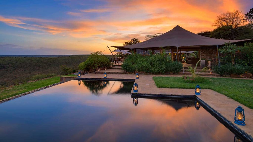 Elewana Loisaba Tented Camp accommodation infinity pool 1 Louise and Scott at Hays Travel