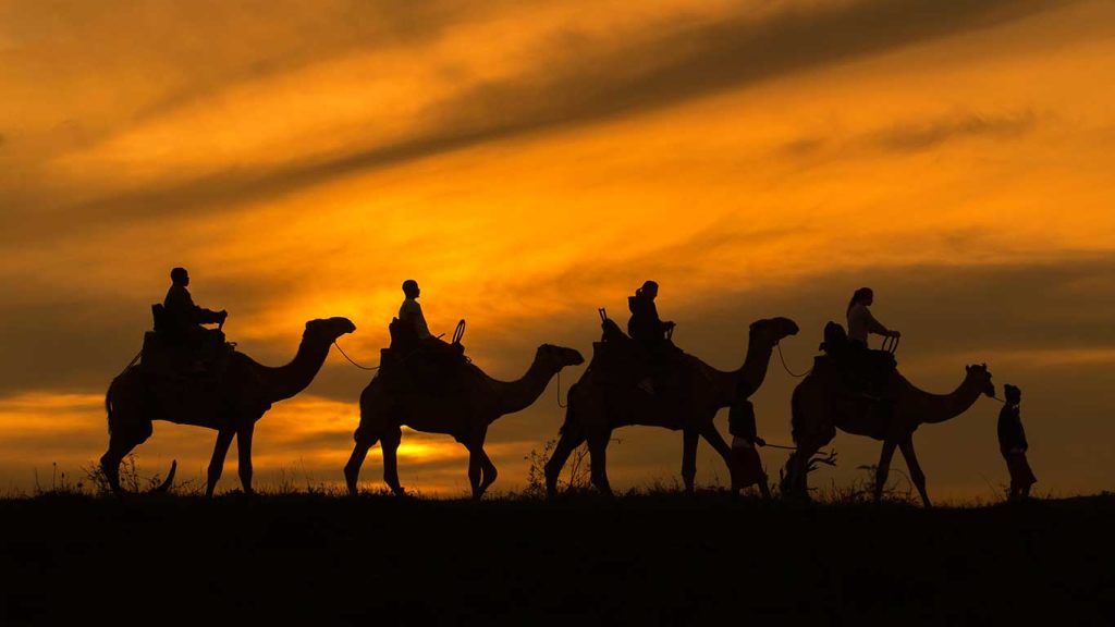 Elewana Loisaba Tented Camp activities camel trekking Mario Moreno 2 Louise and Scott at Hays Travel