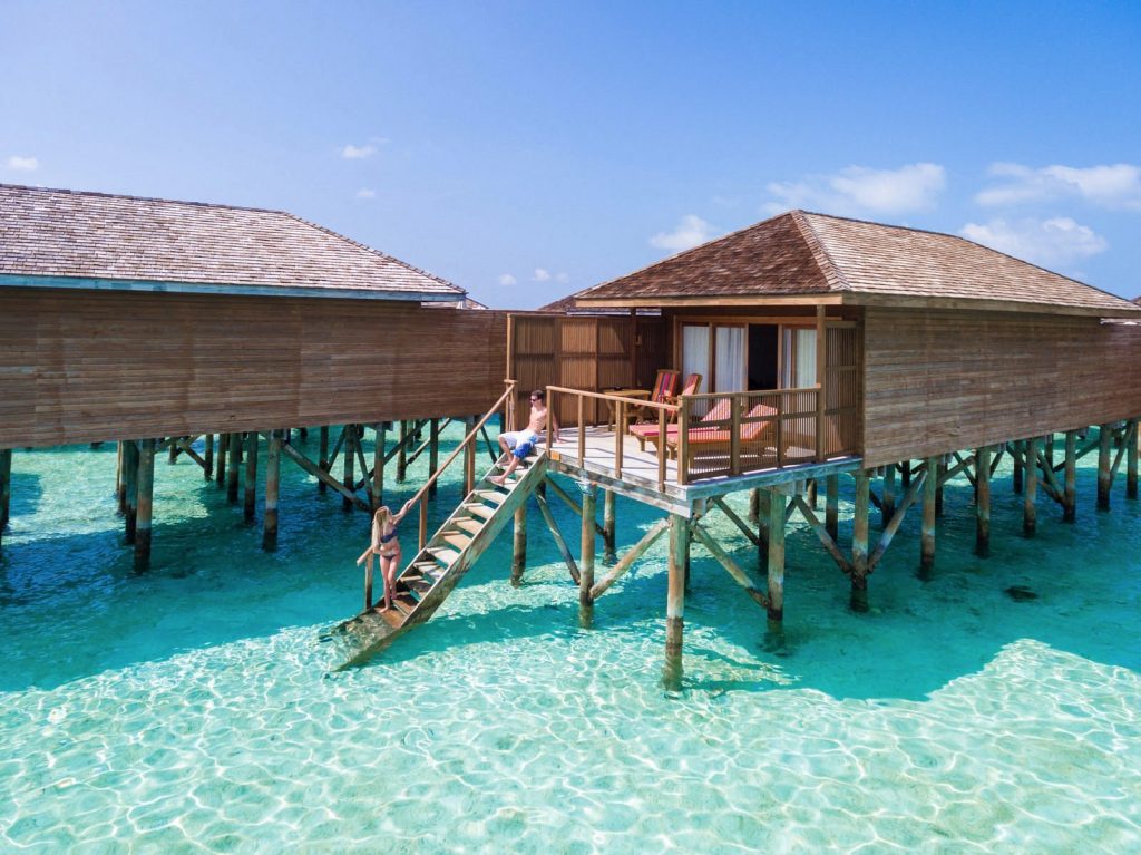 jacuzzi water villas Louise and Scott at Hays Travel